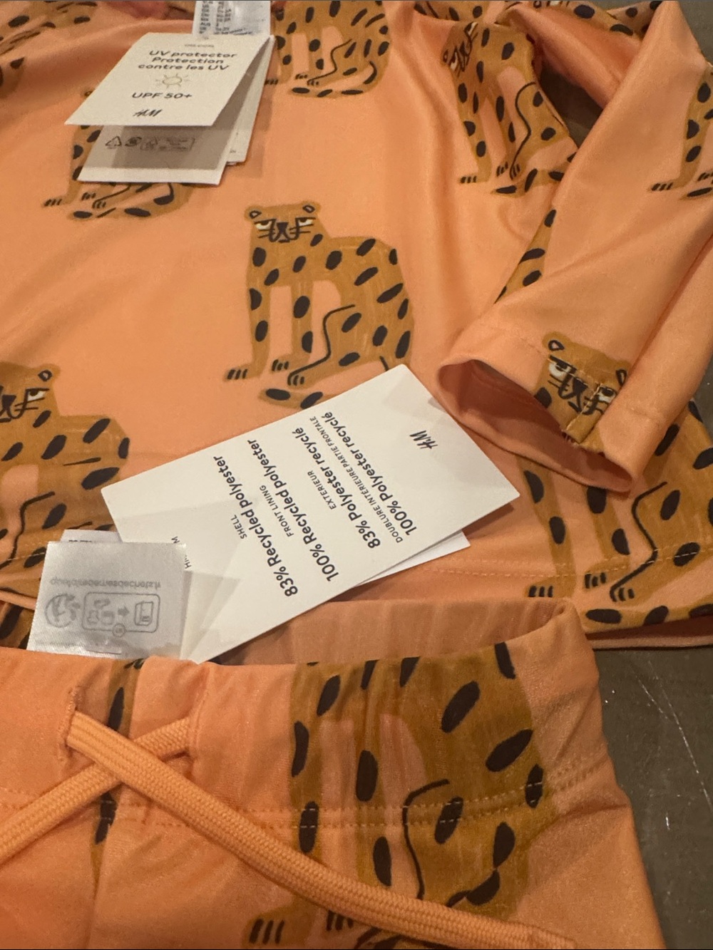 H&M Orange Leopard Print Rash Guard Swim Set - Picture 8 of 12